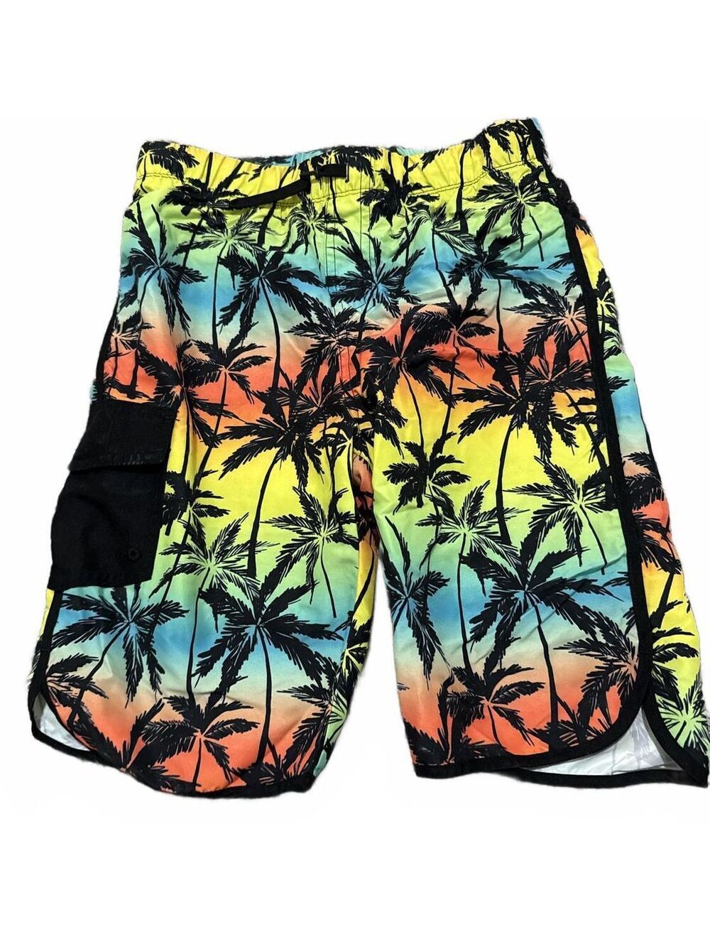 Fabkids Palm Tree Swim Trunks - Boys Large